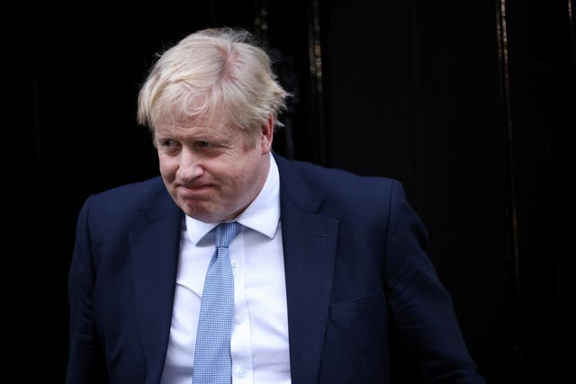 <p>Boris Johnson walks outside 10 Downing Street in Westminster following the publication of Sue Gray’s partygate report on 31 January.</p>
