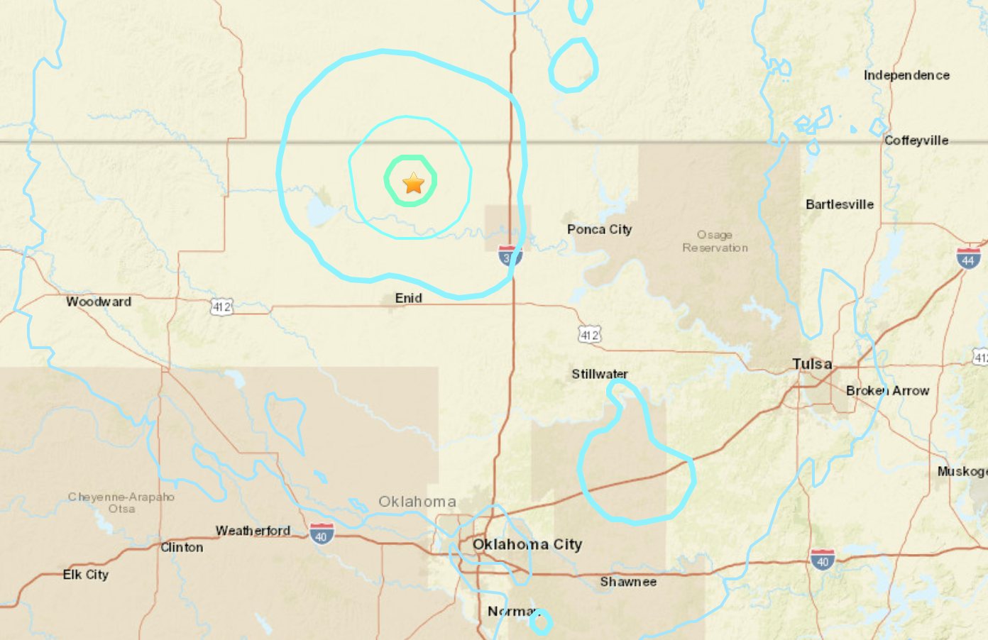 A 4.5-magnitude earthquake struck on Monday close to Medford, Oklahoma