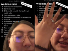 Woman reveals a list of strict rules for her upcoming wedding: ‘No kids’ 