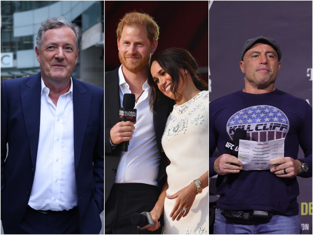 Piers Morgan takes aim at Prince Harry and Meghan Markle over Joe Rogan&rsquo;s Spotify controversy