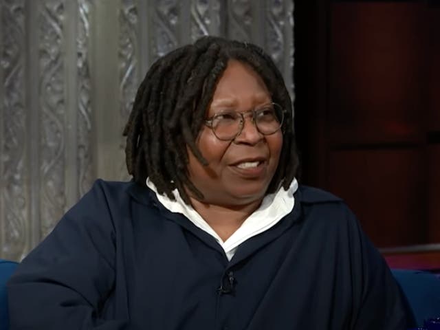 <p>Whoopi Goldberg appeared on Stephen Colbert’s show to discuss her controversial remarks about the Holocaust</p>