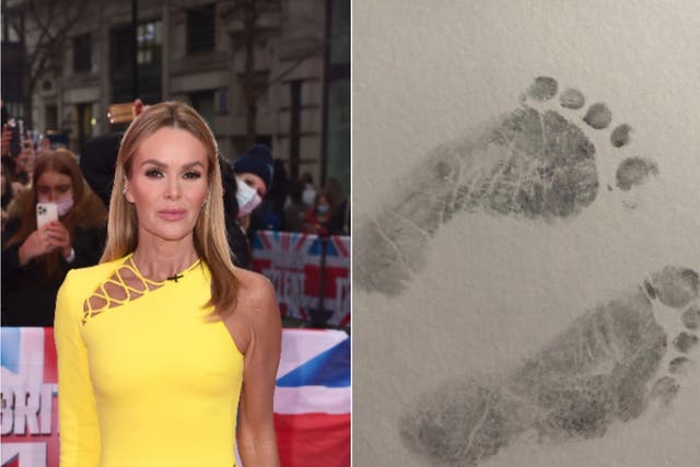 <p>Amanda Holden paid tribute to her late son Theo with a post of his footprints</p>