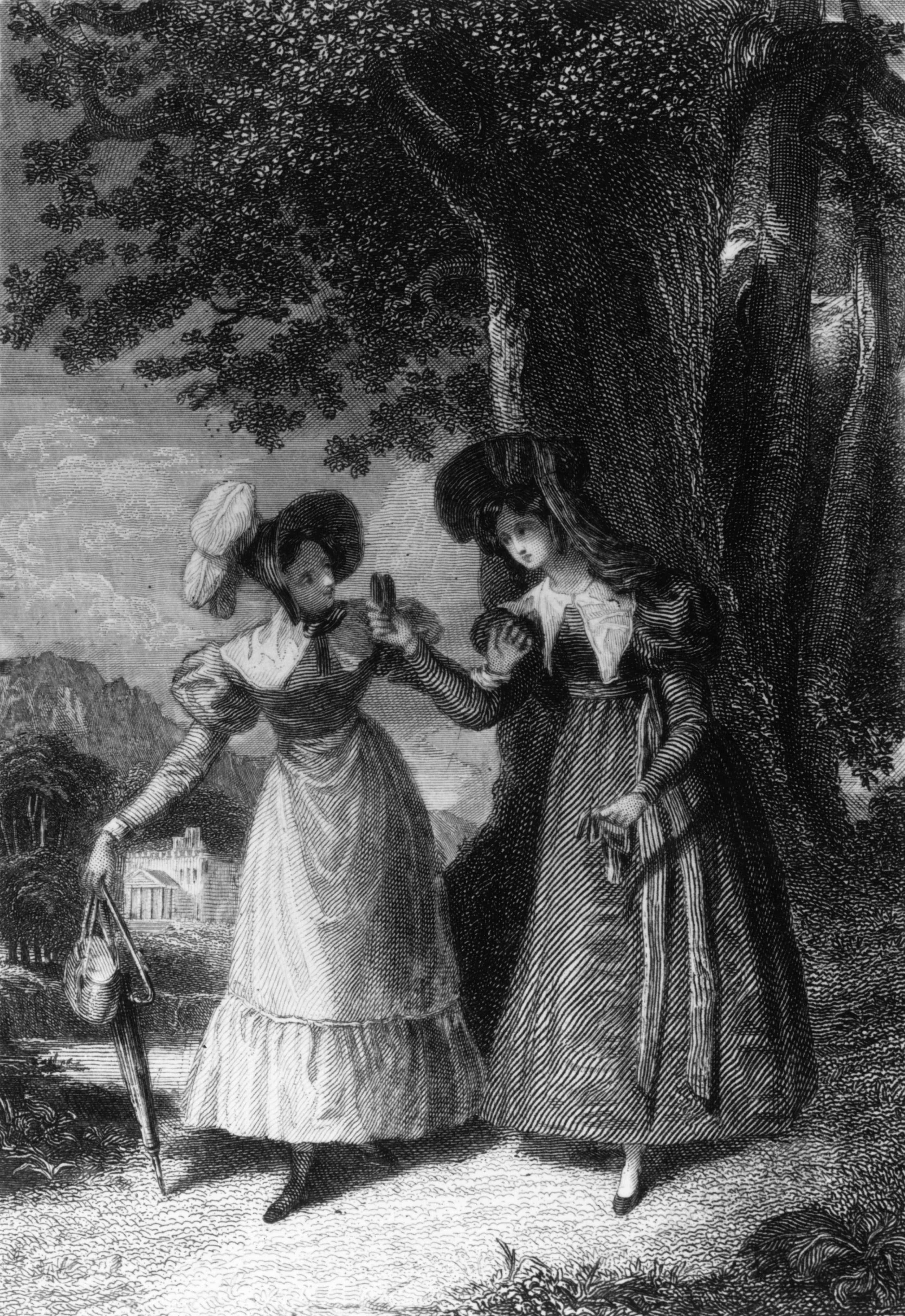 Elinor Dashwood talking to Lucy Steele in a scene from Jane Austen’s ‘Sense and Sensibility’