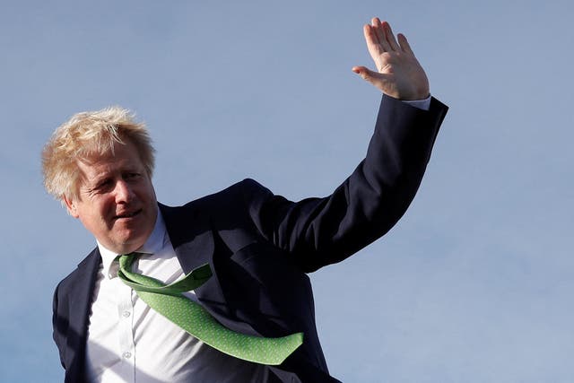 Prime Minister Boris Johnson boards an aircraft in London, for a flight to Kyiv, Ukraine as he holds crisis talks with Ukrainian president Volodymyr Zelensky amid rising tensions with Russia (PA)