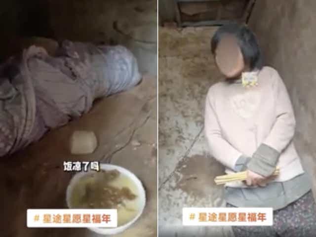 <p>The video has gone viral with Chinese citizens demanding that authorities help the woman</p>