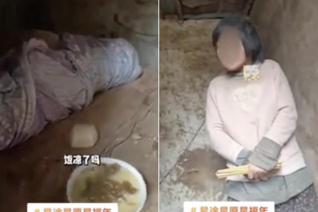 <p>The video has gone viral with Chinese citizens demanding that authorities help the woman</p>