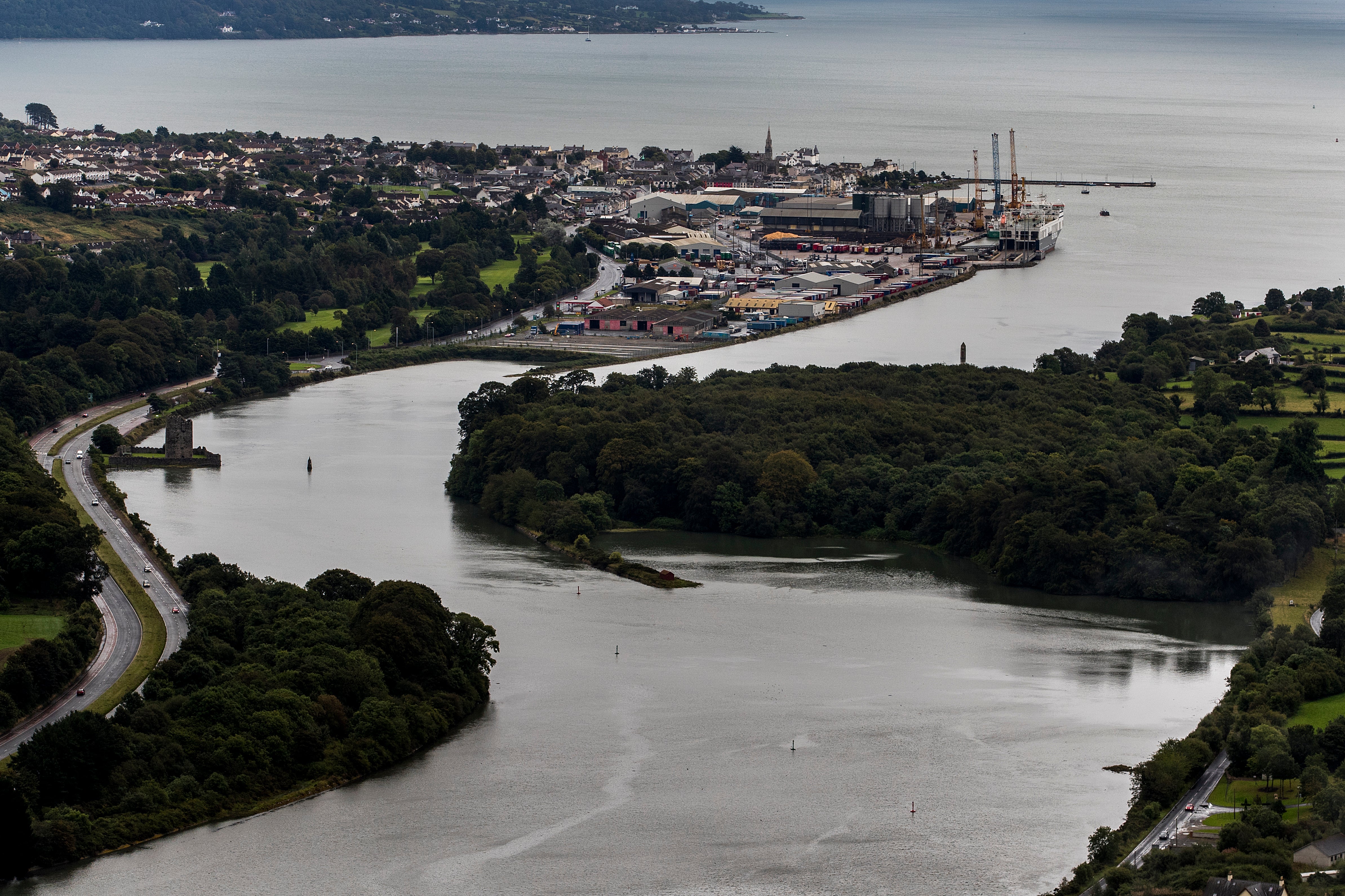 Narrow Water Point and Warrenpoint Port seen from Flagstaff Viewpoint on the hills outside Newry (Liam McBurney/PA)
