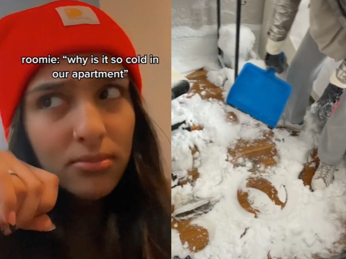 College student leaves window open in apartment, resulting in indoor blizzard