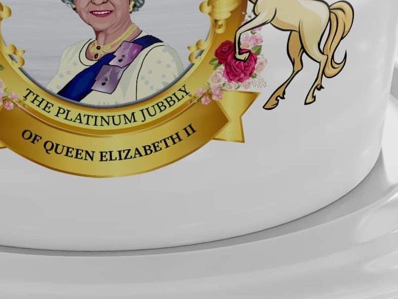 A royal souvenir tea set featuring the misprint ‘Platinum Jubbly’