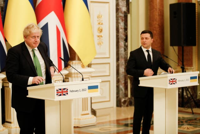 Prime Minister Boris Johnson in Kyiv (Peter Nicholls/PA)