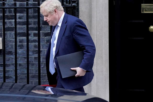 <p>Boris Johnson leaves 10 Downing Street (Jonathan Brady/PA)</p>