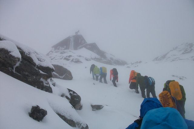 <p>Scientists ascending to the research station in the Hohe Tauern National Park</p>