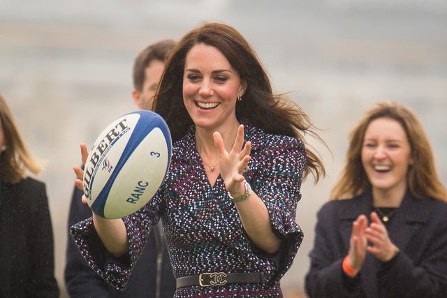 The Duchess of Cambridge has taken over the Duke of Sussex’s former roles as patron of the Rugby Football Union and the Rugby Football League (Dominic Lipinski/PA)