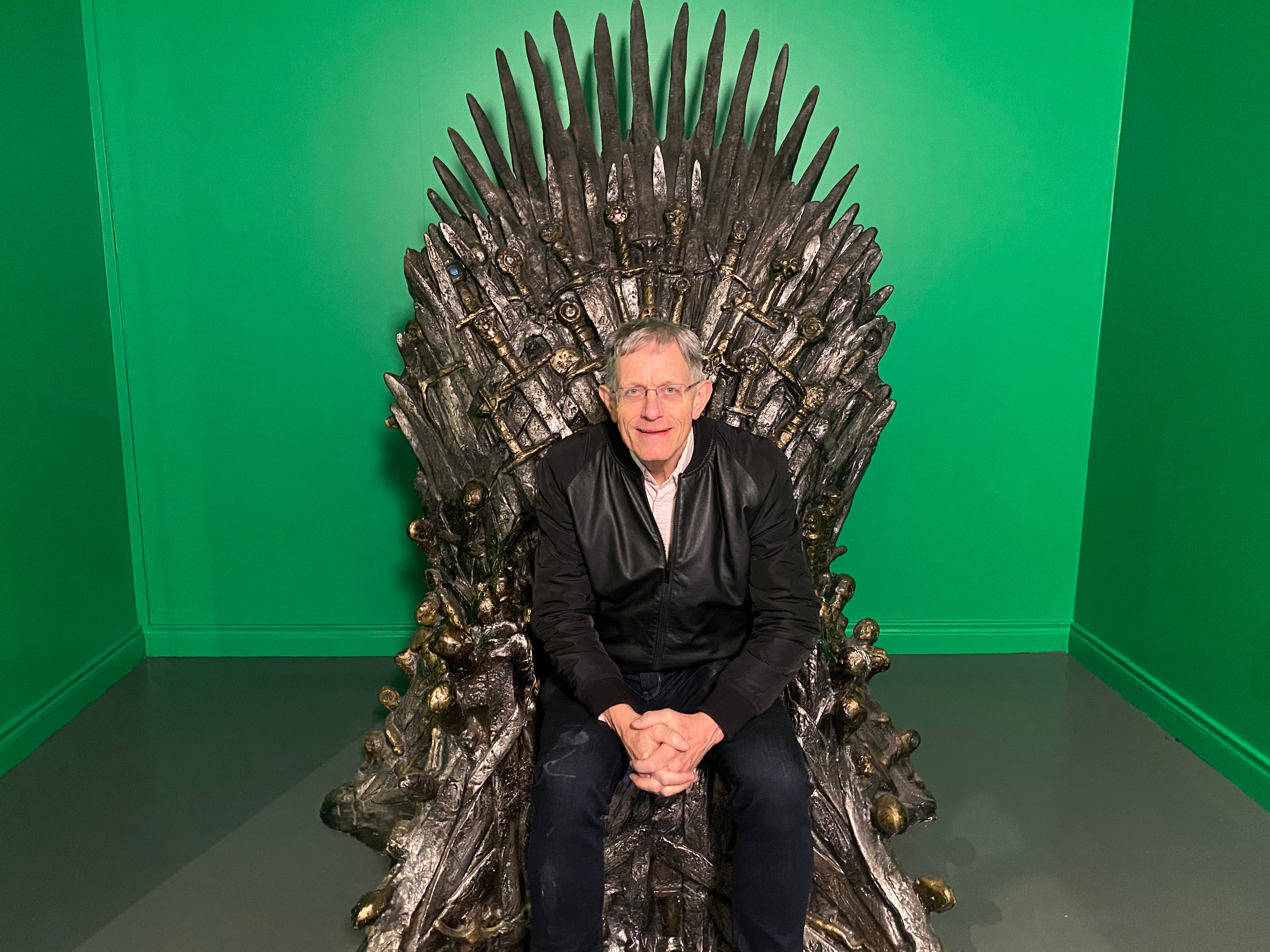 Throne ranger: Simon Calder in the Iron Throne at the new attraction