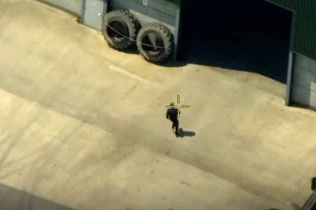 <p>Helicopter footage shows the the moment killer Daniel Boulton, 30, was arrested for the murders of his ex-girlfriend and her autistic nine-year-old son in Lincolnshire</p>