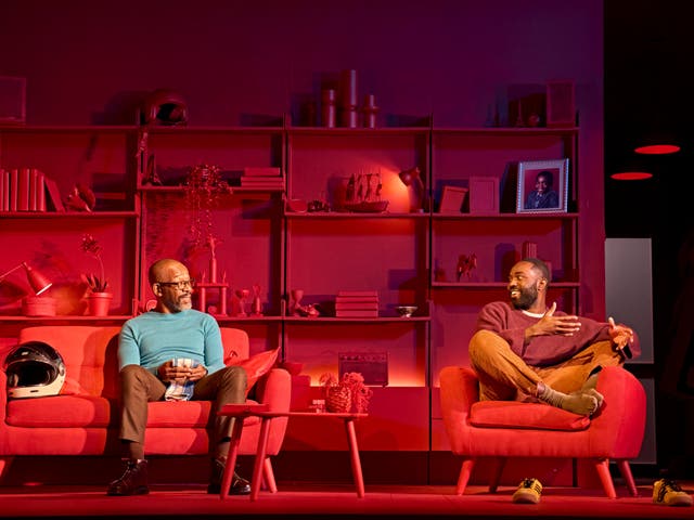 <p>Lennie James (Salter) and Paapa Essiedu (Bernard 1 and Bernard 2) play father and sons in ‘A Number’ </p>