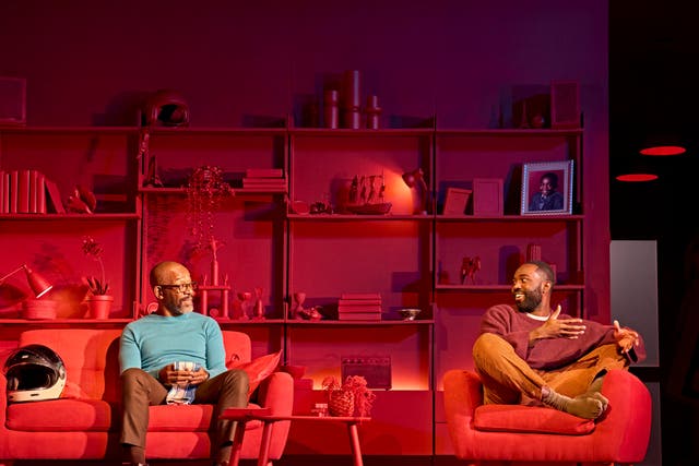 <p>Lennie James (Salter) and Paapa Essiedu (Bernard 1 and Bernard 2) play father and sons in ‘A Number’ </p>