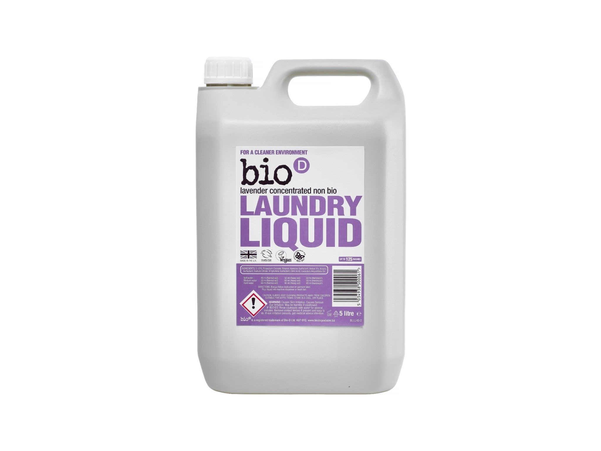 Bio-D lavender non bio laundry liquid, 5l indybest.