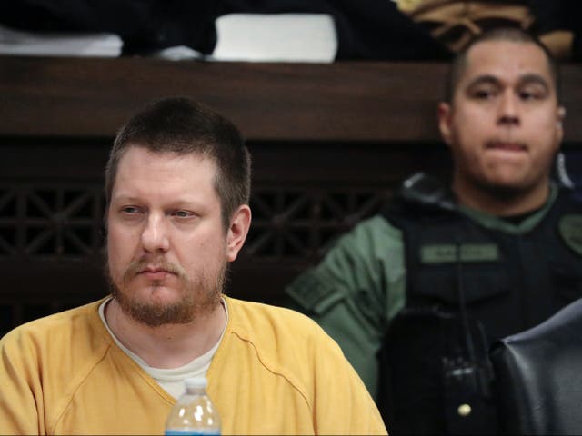 <p>Chicago police Officer Jason Van Dyke at his sentencing hearing in 2019</p>