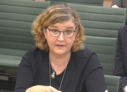 The Home Office’s second permanent secretary, Tricia Hayes, speaks to MPs on the Home Affairs Select Committee