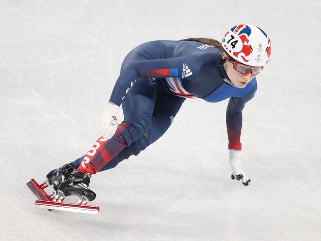 <p>Kathryn Thomson in practice at the Winter Olympics</p>