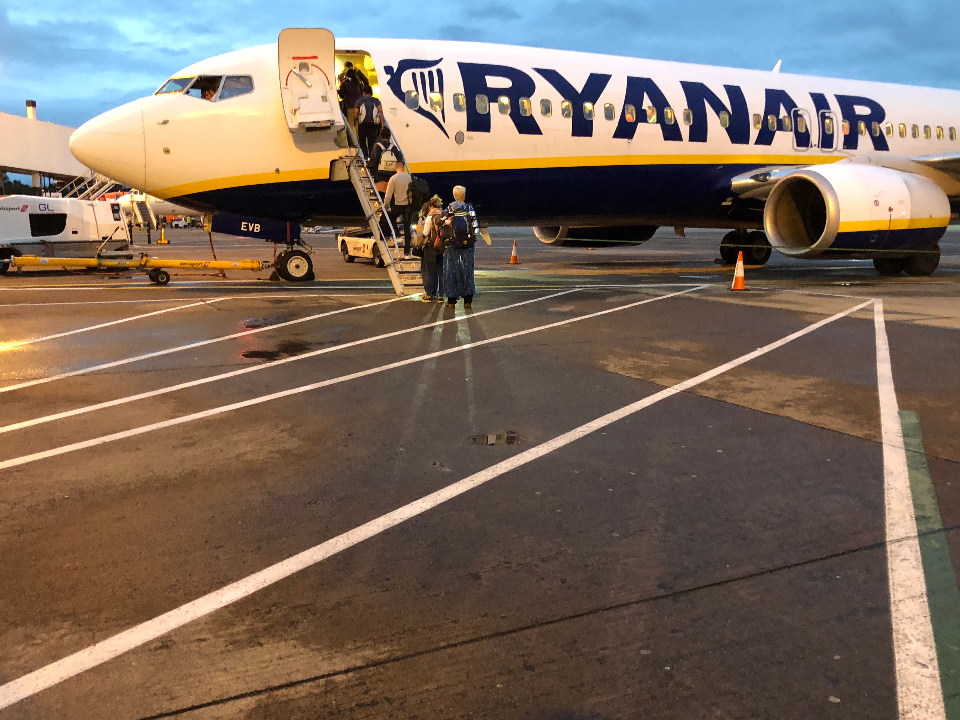 Going places? A Ryanair Boeing 737 at Edinburgh airport in 2018, the year of pilots strikes
