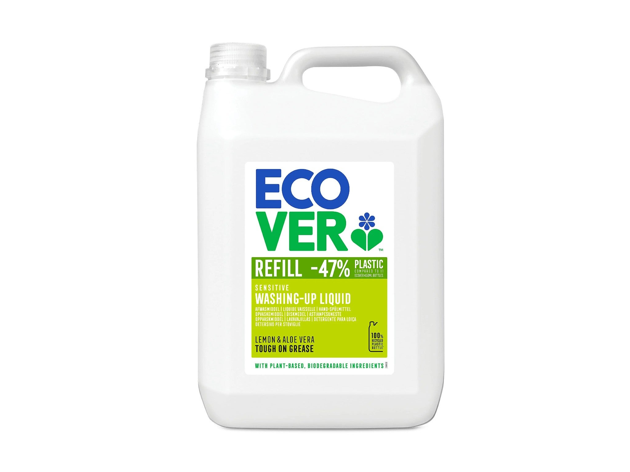 Ecover washing-up liquid lemon and aloe vera refill, 5l indybest