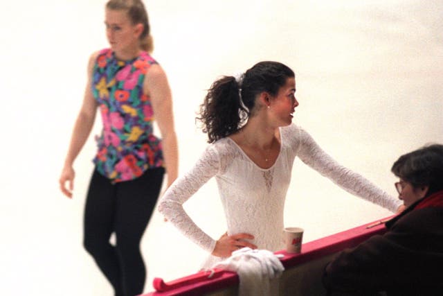 <p>Tonya Harding and Nancy Kerrigan training together for the Winter Olympics in Lillehammer, 1994 </p>