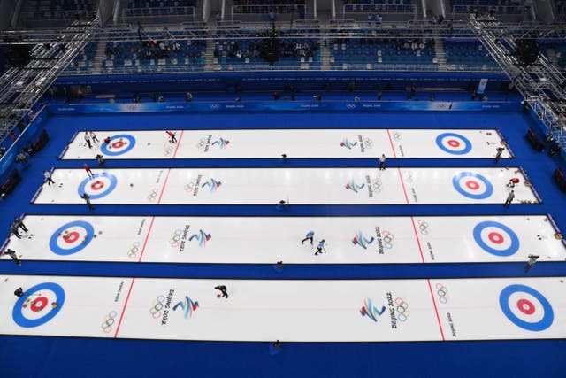 <p>Curling at the 2022 Winter Olympics is being held at the National Aquatics Centre </p>