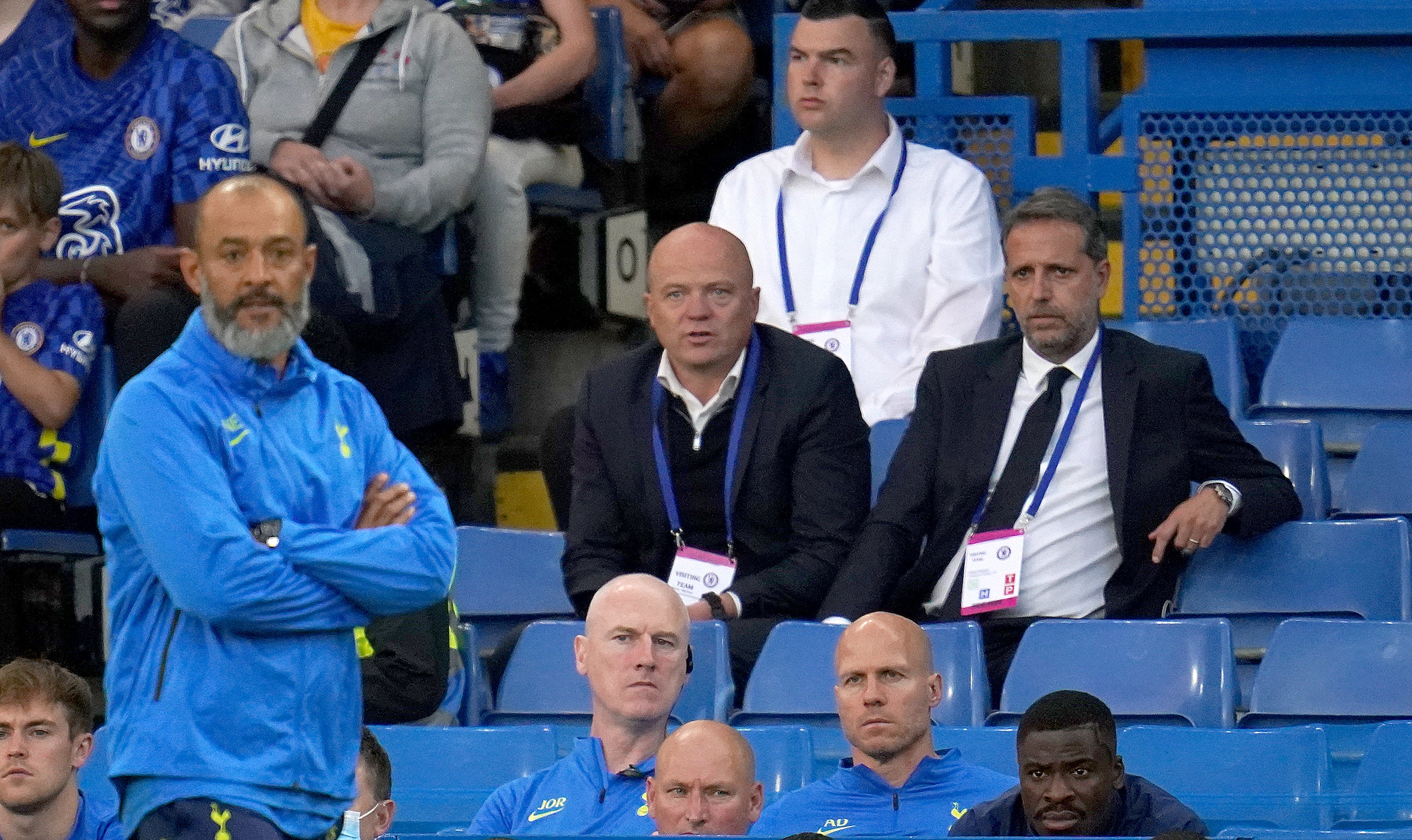 Steve Hitchen, centre, has left his role at Tottenham