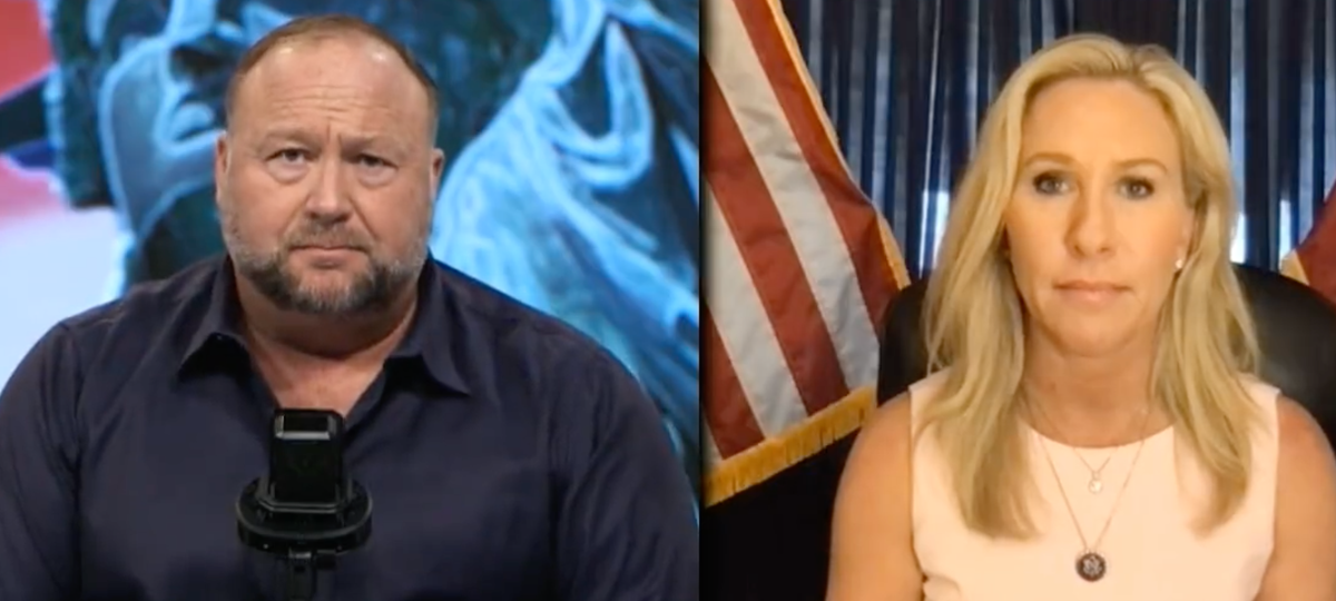 Marjorie Taylor Greene defends Alex Jones’s persecution of grieving families saying he ‘only spoke words’