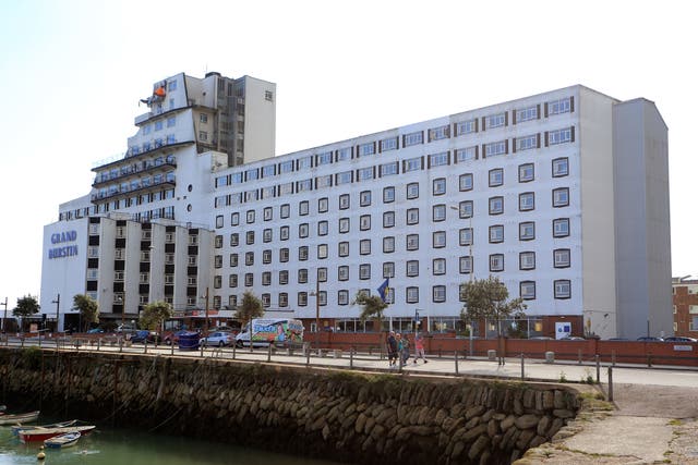 The Grand Burstin Hotel in Folkestone, Kent, where asylum seekers have been housed by the Home Office (PA)