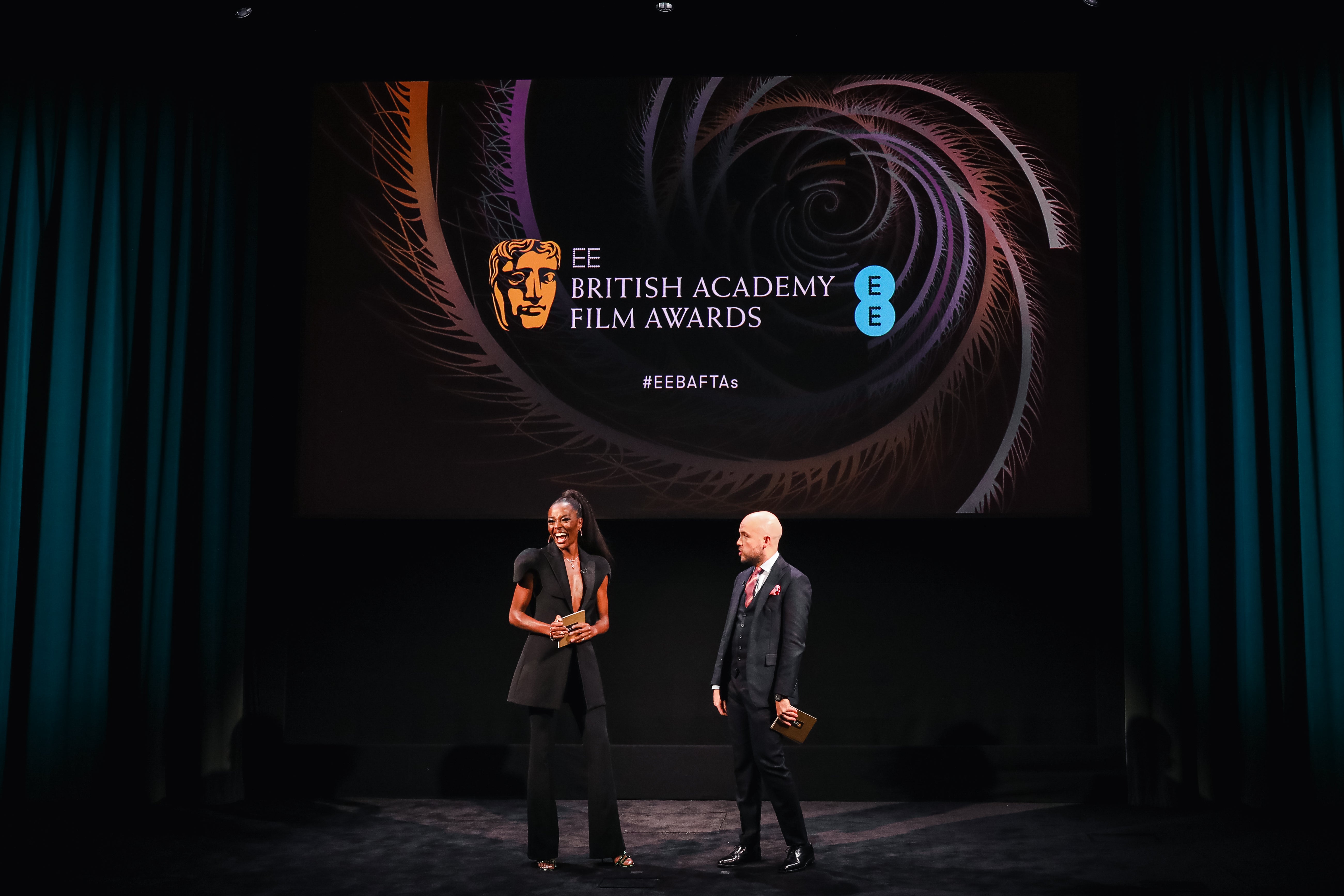 Tom Allen and AJ Odudu announce the nominations for the 2022 EE British Academy Film Awards, held at BAFTA 195 Piccadilly, London, Thursday 3 February 2022.