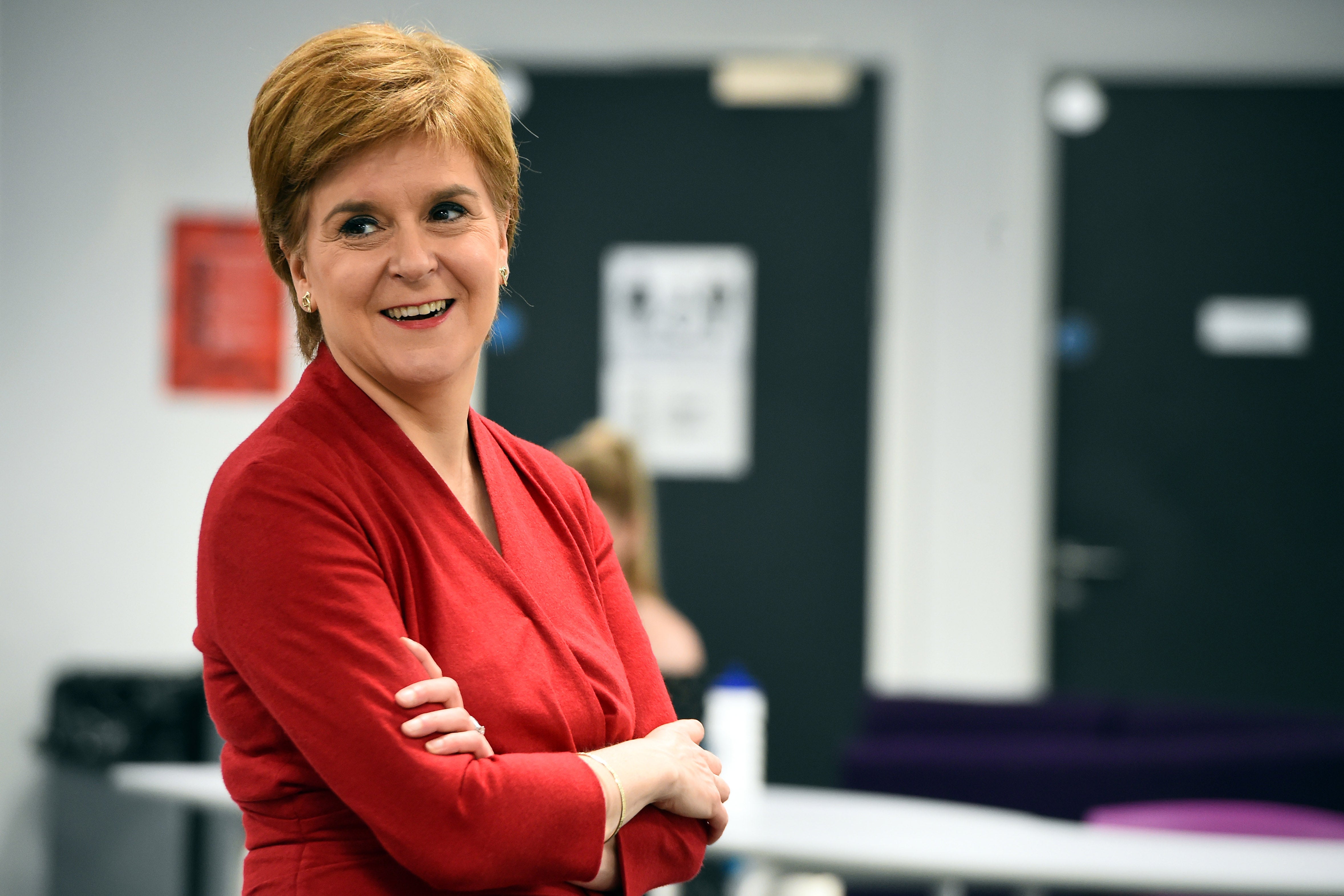 First minister Nicola Sturgeon visits a school to see Covid preparations