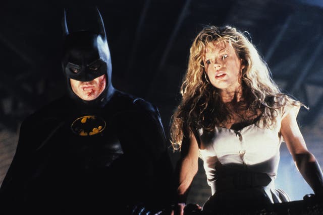 <p>Flawed human or superhero? Michael Keaton with Kim Basinger in Tim Burton’s ‘Batman’</p>