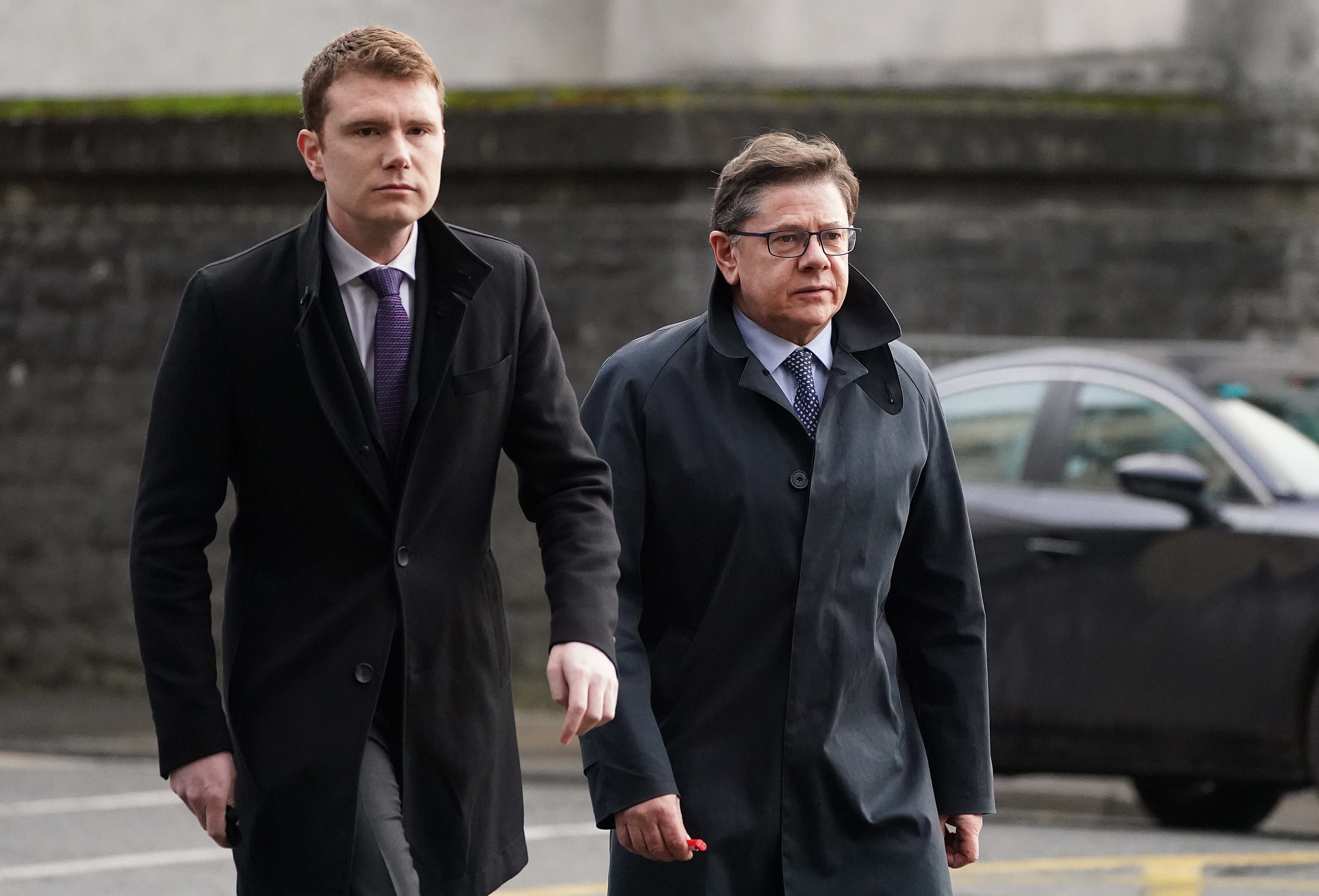 John Sweeney (right) and James Sweeney arriving at Galway court (PA)