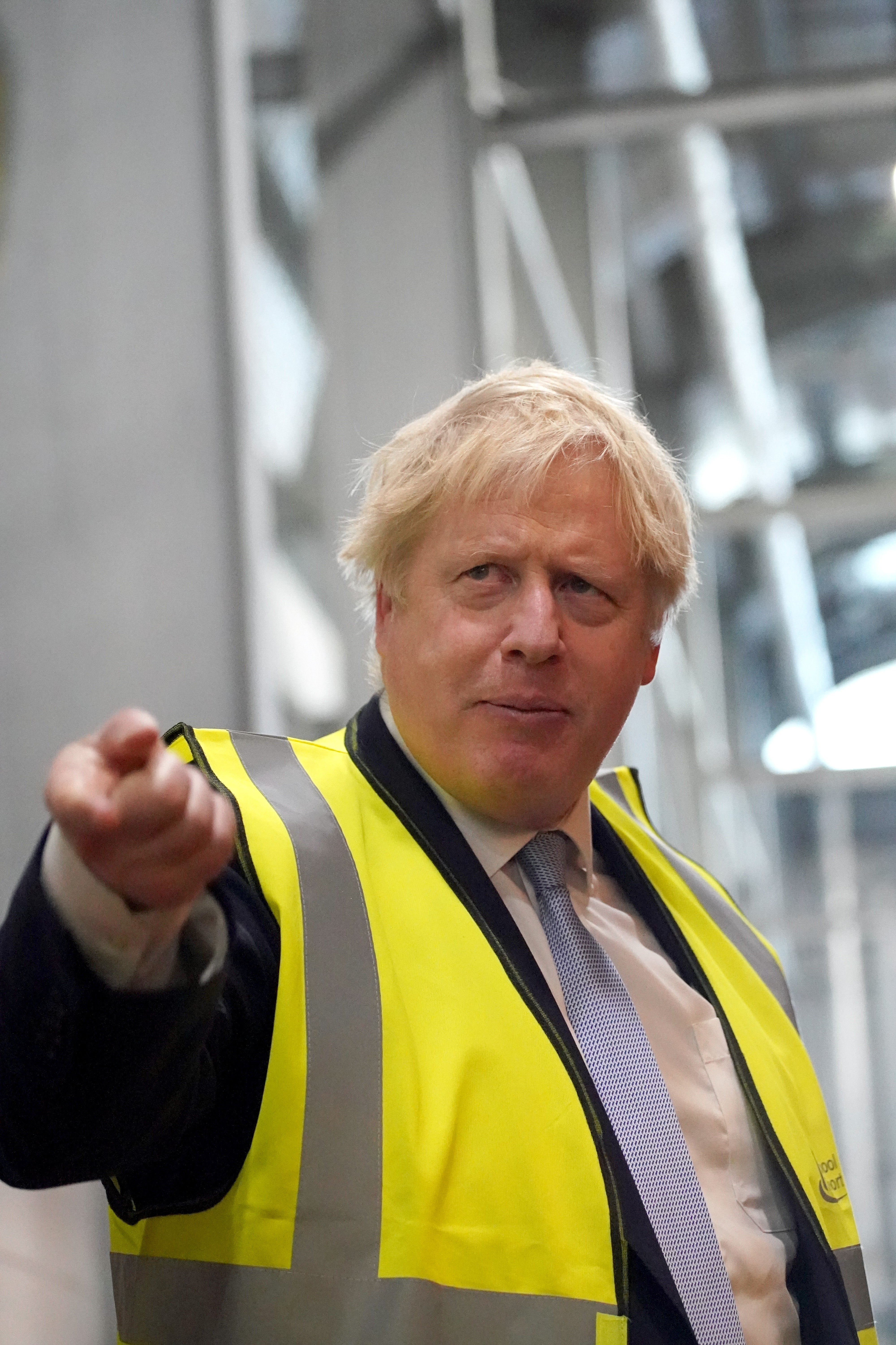 Mr Sunak said Boris Johnson – visiting the Blackpool Transport Depot – has his full support (Peter Byrne/PA)