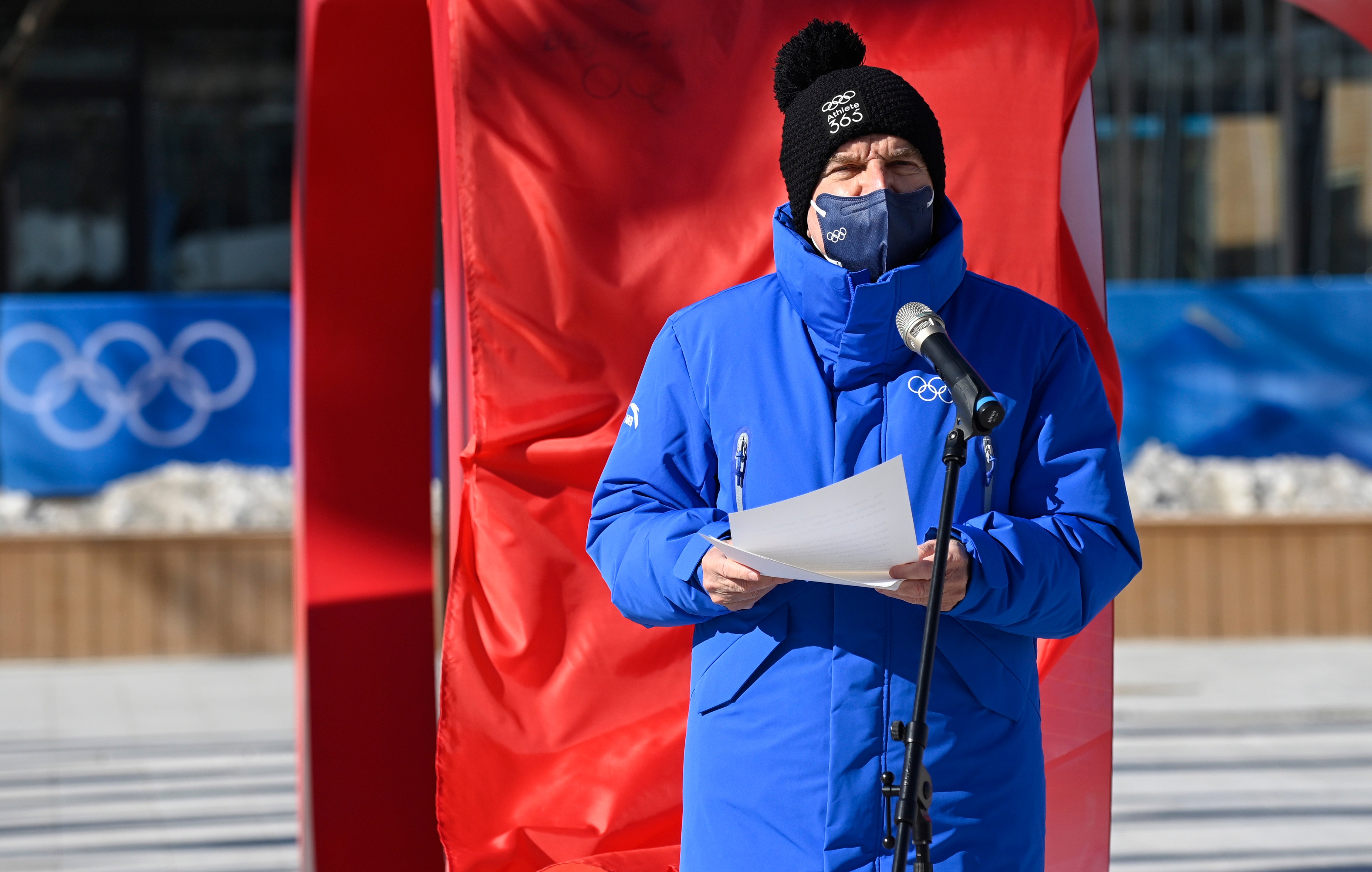 IOC president Thomas Bach says athletes expressing political views will be dealt with by his organisation, not by the Chinese government (Wang Zhao/AP)