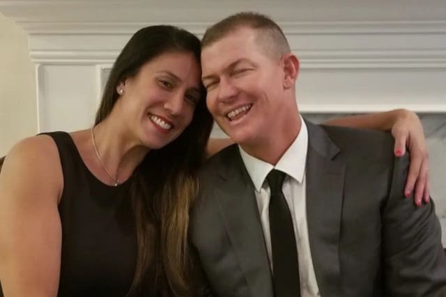 <p>Matt Mauser smiles with his wife, Christina Mauser, before the tragic helicopter accident </p>