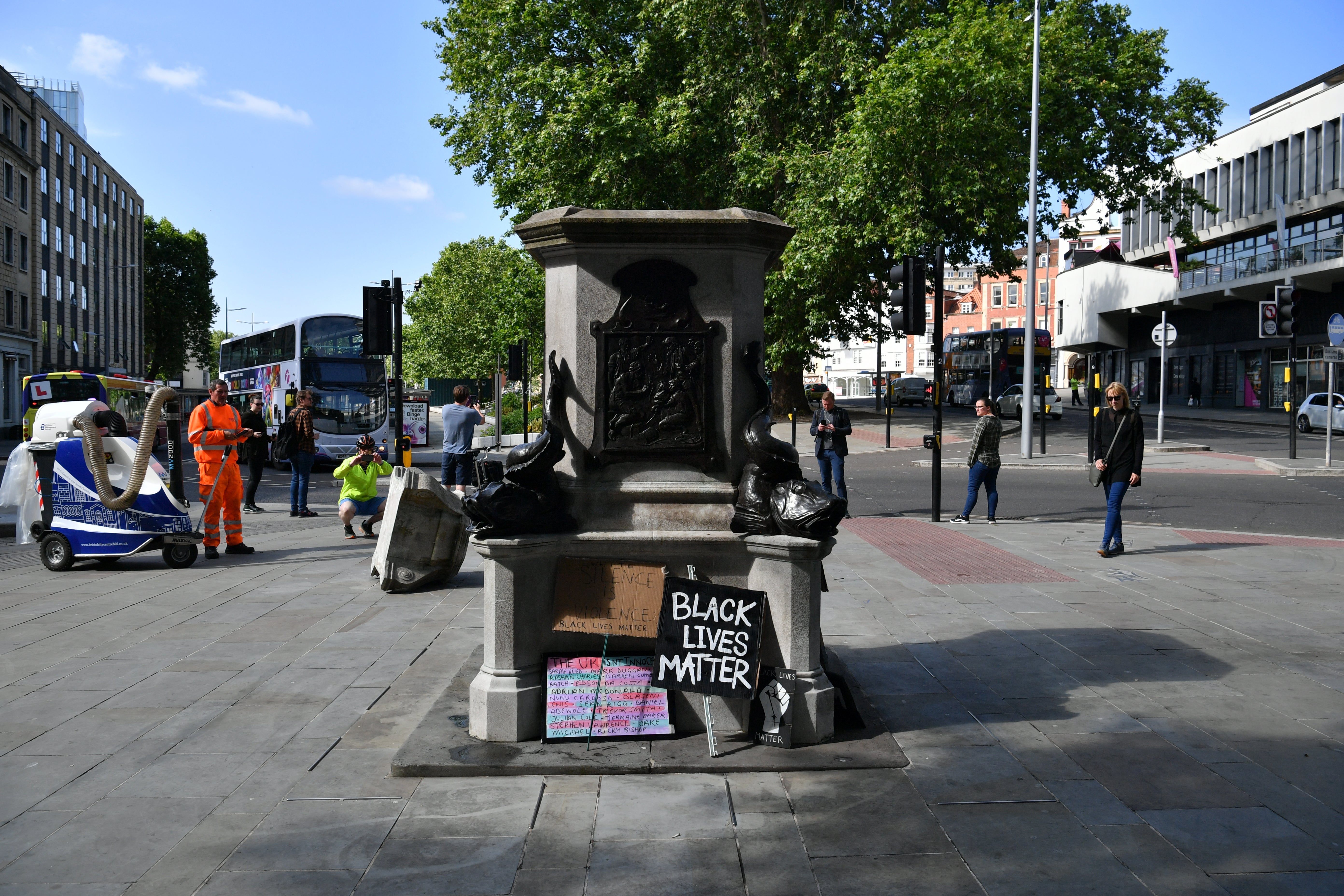 The commission is recommending the Colston plinth remains empty (Ben Birchall/PA)