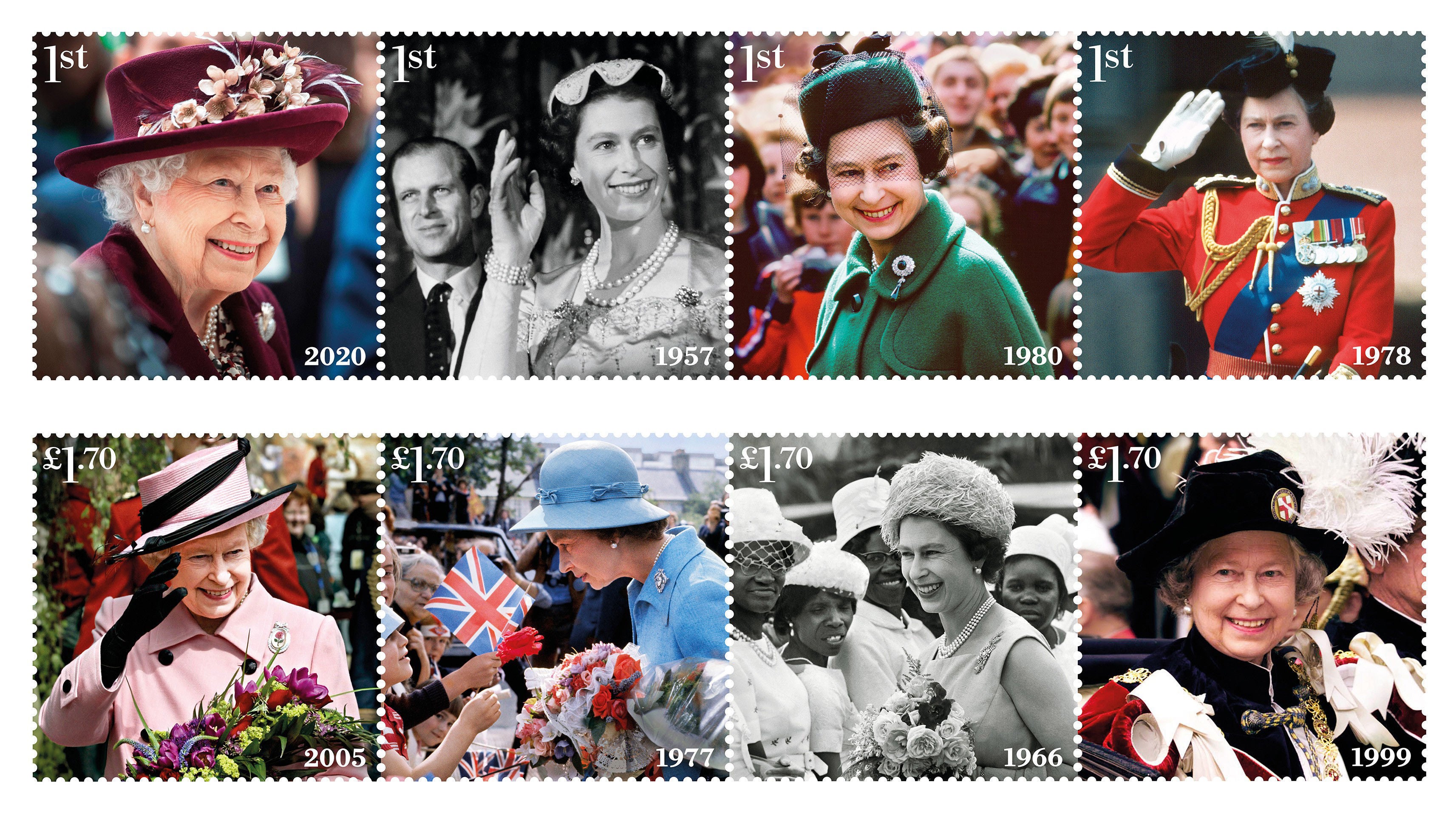 Royal Mail releases eight new stamps in celebration of Queen's