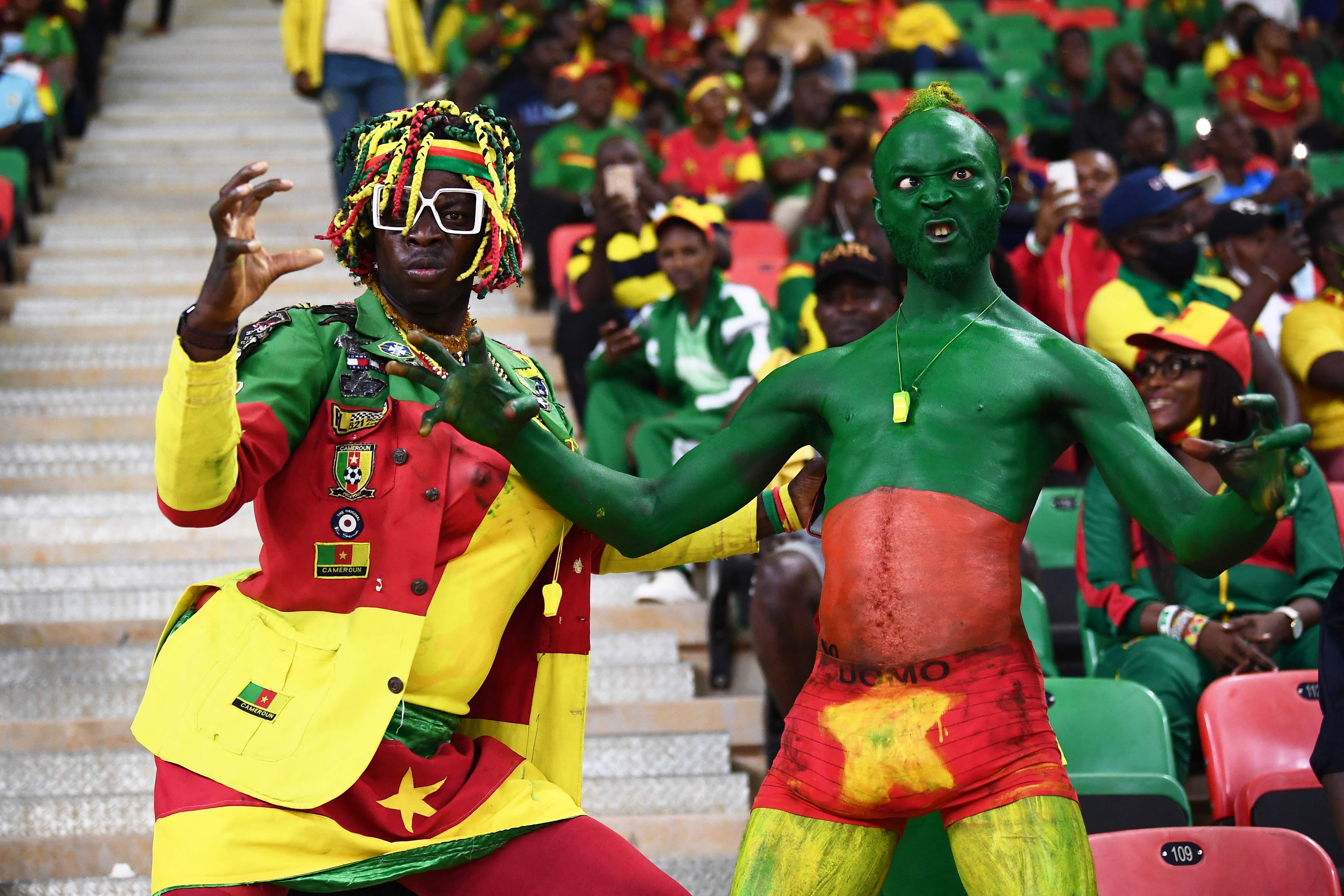 <p>Cameroon fans get in the mood in Yaounde</p>