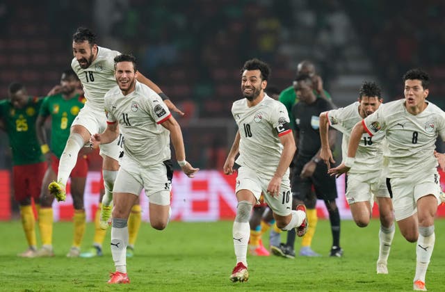 Egypt booked their place in the African Cup of Nations final (Themba Hadebe/AP)