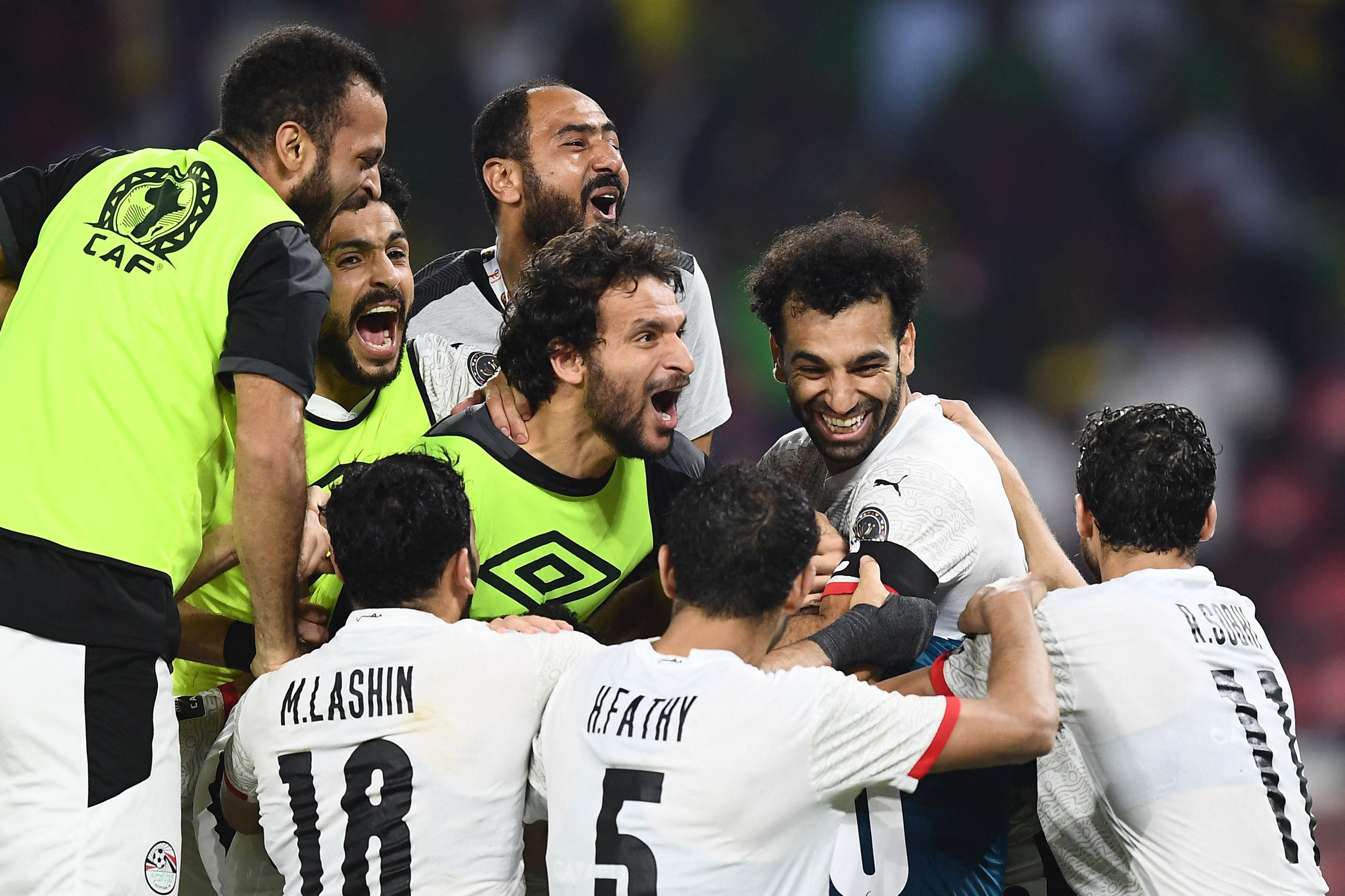 Egypt celebrate reaching another Afcon final