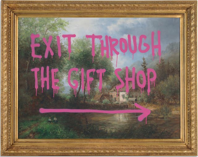 <p>Banksy’s 2009 work ‘Exit Through the Gift Shop’ was recently put up for investment on Masterworks, a platform that allows investors to buy individual shares in famous artworks. </p>