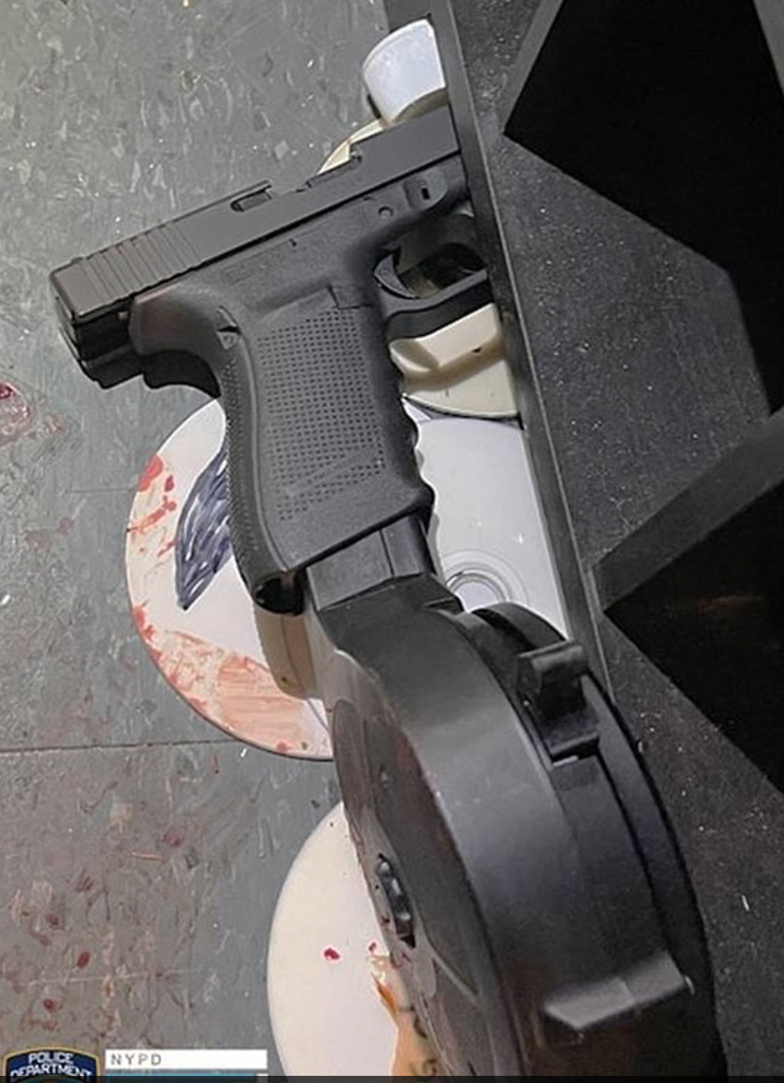 The modified ‘ghost gun’ used to fatally wound Officers Rivera and Mora