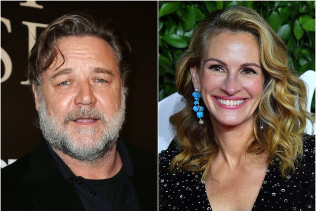 <p>Russell Crowe and Julia Roberts</p>