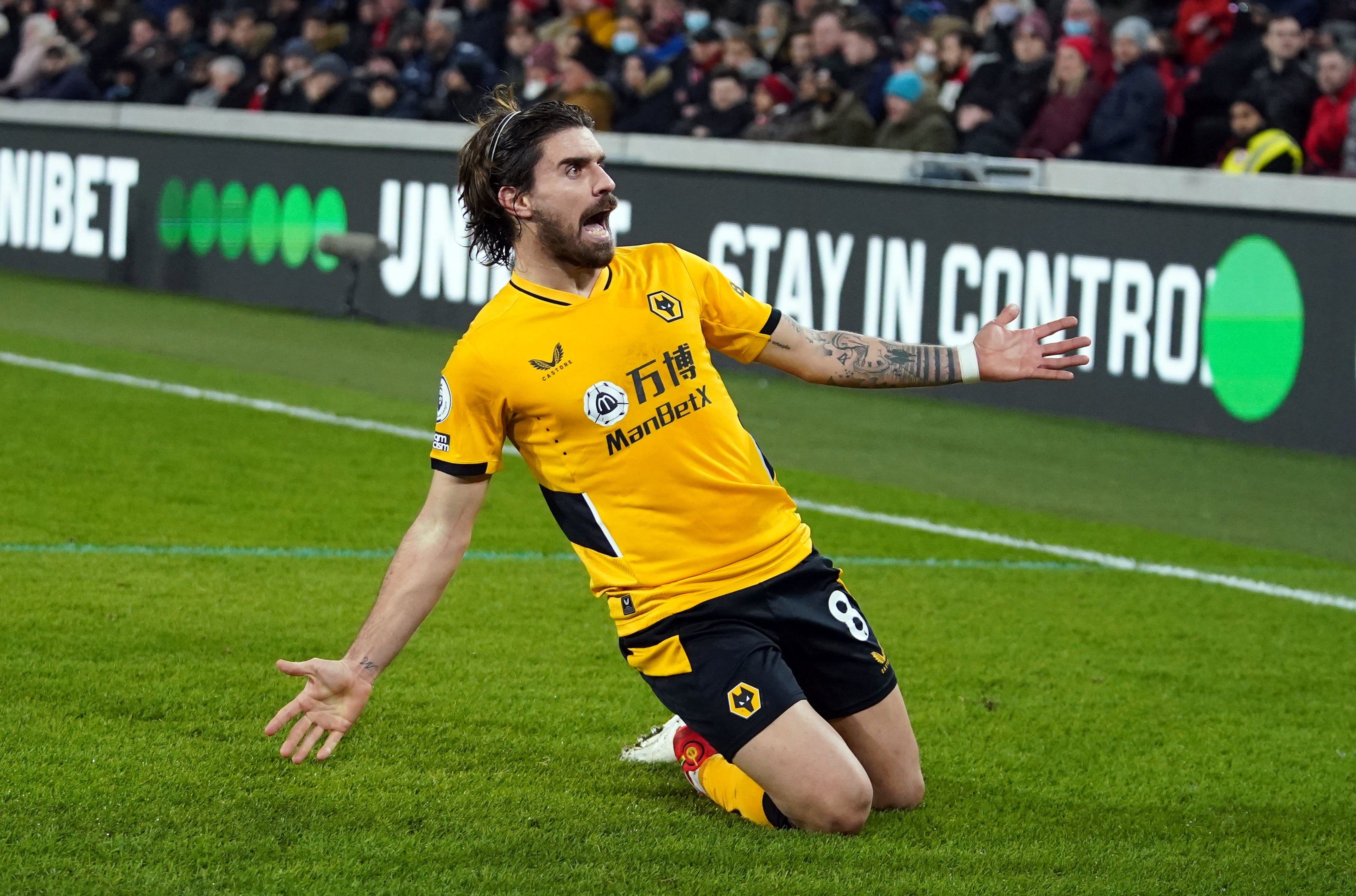 Wolves midfielder Ruben Neves scored the opening goal of the win over Leicester City. (Nick Potts/PA)