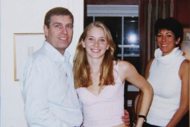 <p>Undated handout photo issued by the US Department of Justice (left-right) of the Duke of York, Virginia Giuffre, and Ghislaine Maxwell. A legal document that has been released in which The Duke of York has demanded a jury trial as he seeks to defend a civil sex case brought by Virginia Giuffre also known as Virginia Roberts. Issue date: Wednesday January 26, 2022 </p>