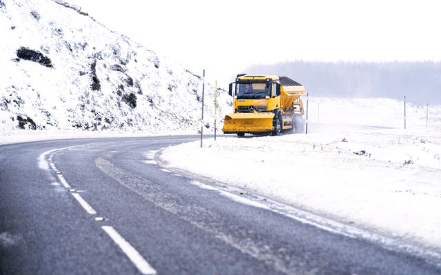 Scotland is braced for wintry conditions this weekend with yellow warnings for snow and ice in place until Sunday evening (Jane Barlow/PA)